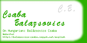 csaba balazsovics business card