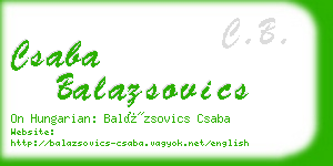 csaba balazsovics business card